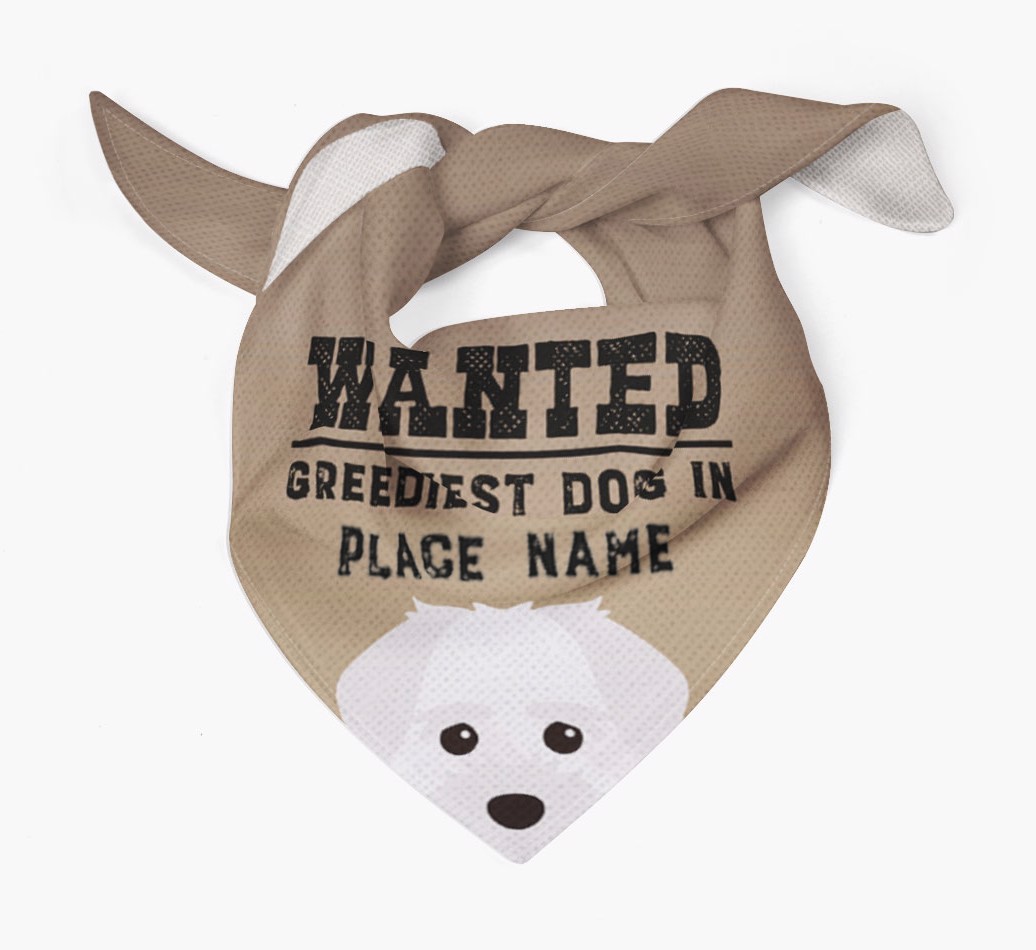 'Wanted' - Personalised {breedFullName} Bandana