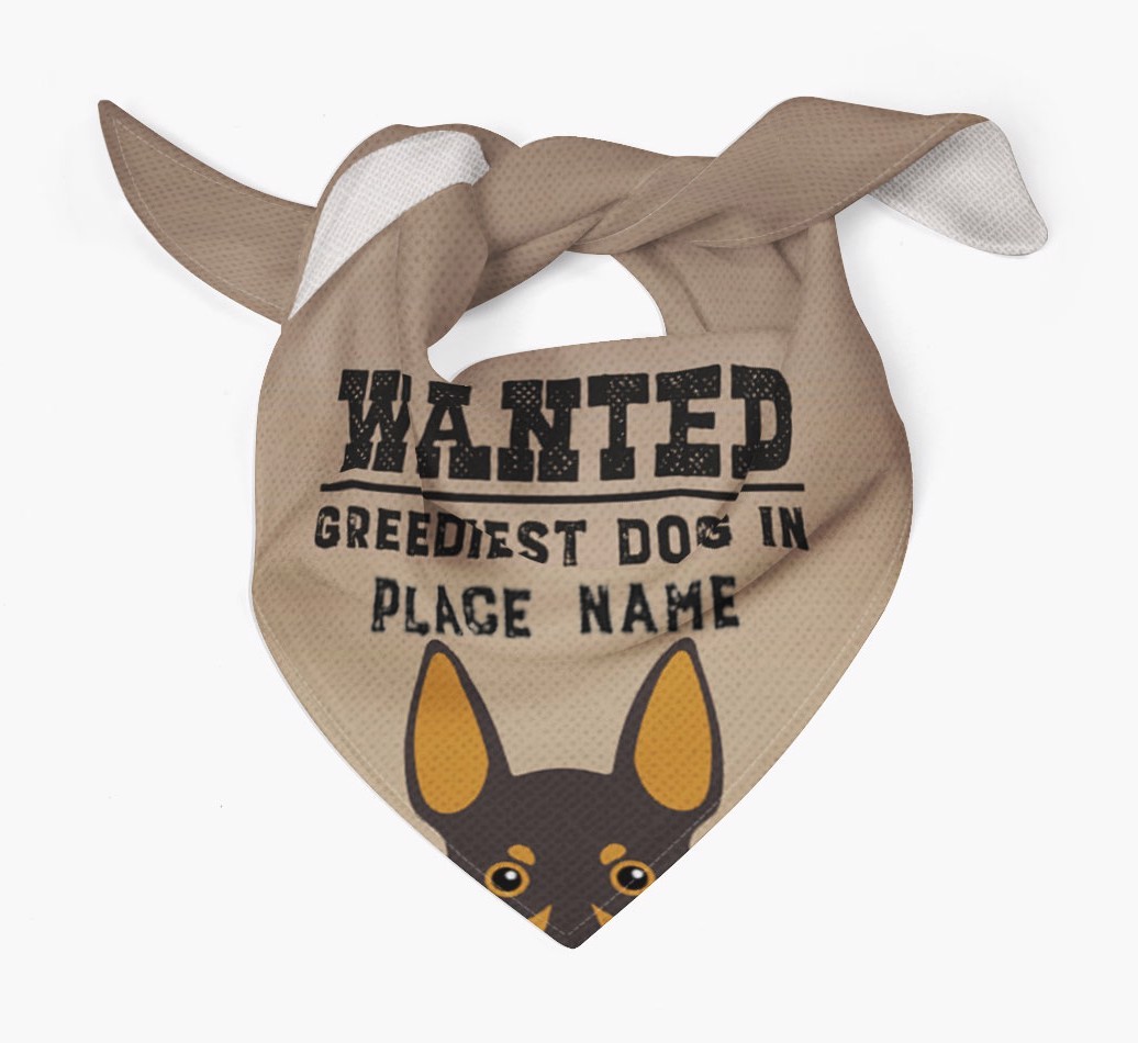 'Wanted' - Personalised {breedFullName} Bandana