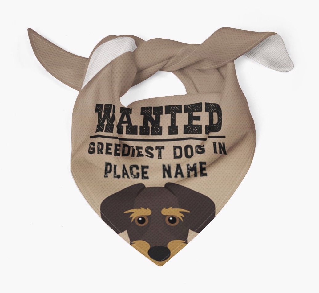 'Wanted' - Personalised {breedFullName} Bandana