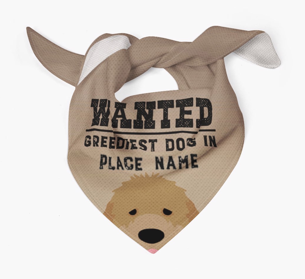 'Wanted' - Personalised {breedFullName} Bandana