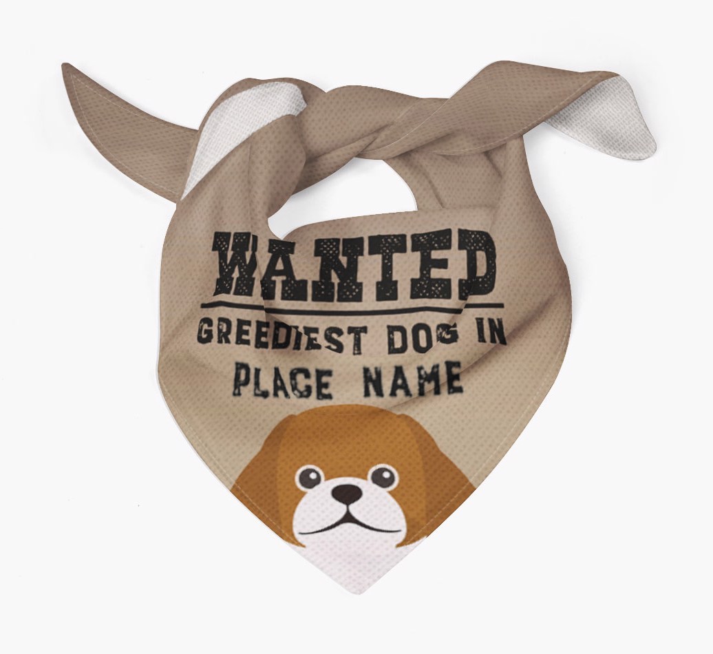 'Wanted' - Personalised {breedFullName} Bandana