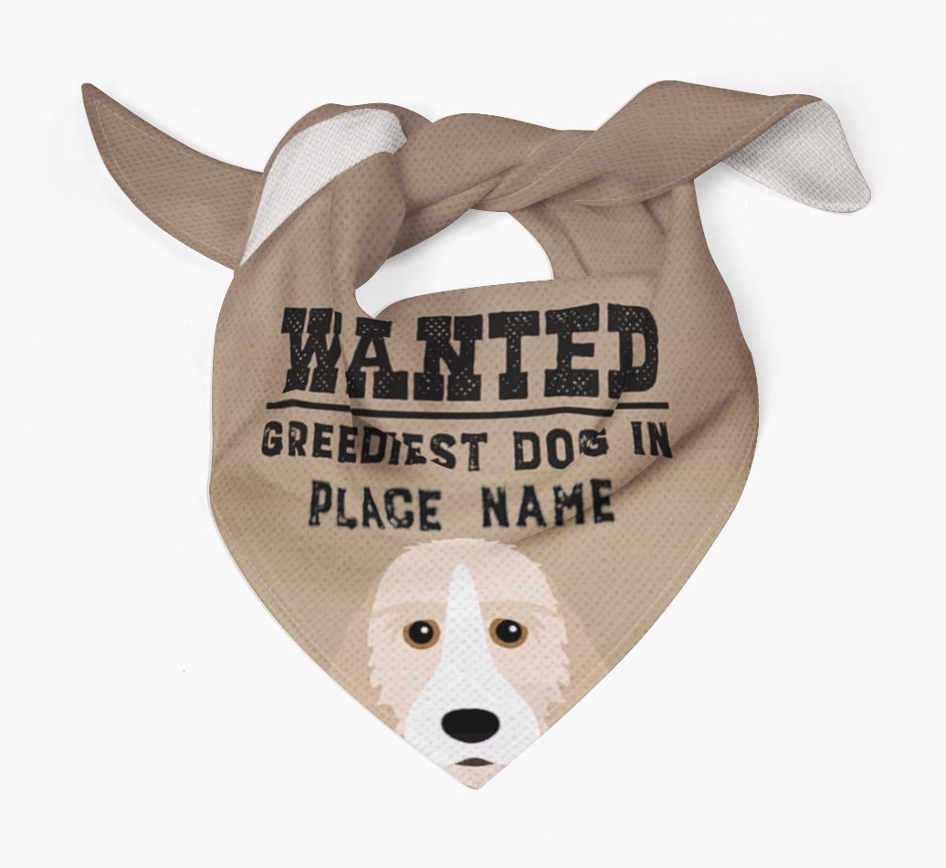 'Wanted' - Personalised {breedFullName} Bandana