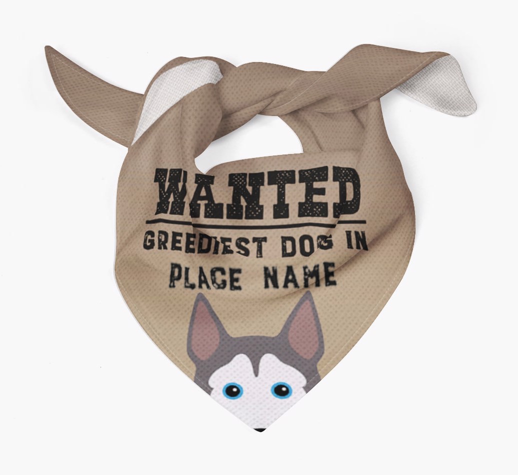 'Wanted' - Personalised {breedFullName} Bandana