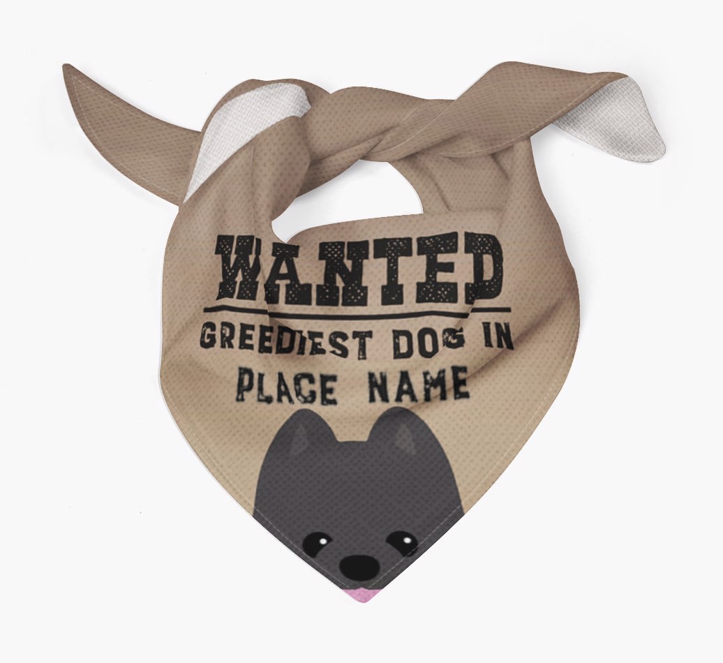 'Wanted' - Personalised {breedFullName} Bandana