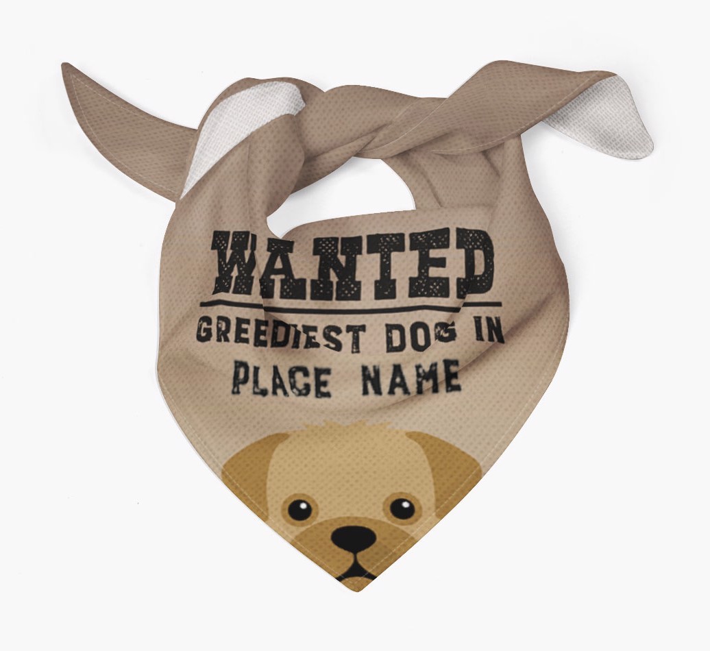 'Wanted' - Personalised {breedFullName} Bandana