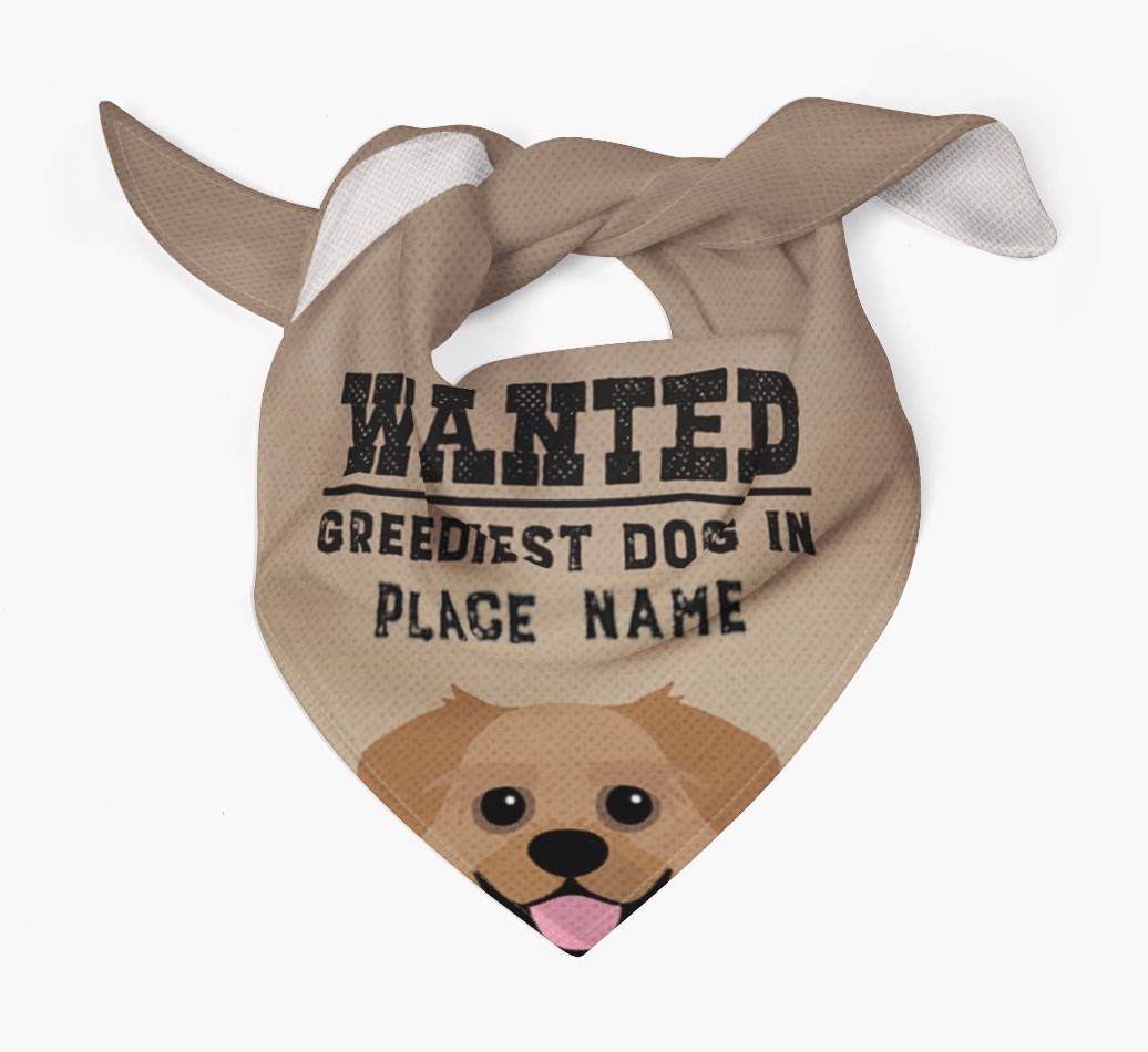 'Wanted' - Personalised {breedFullName} Bandana