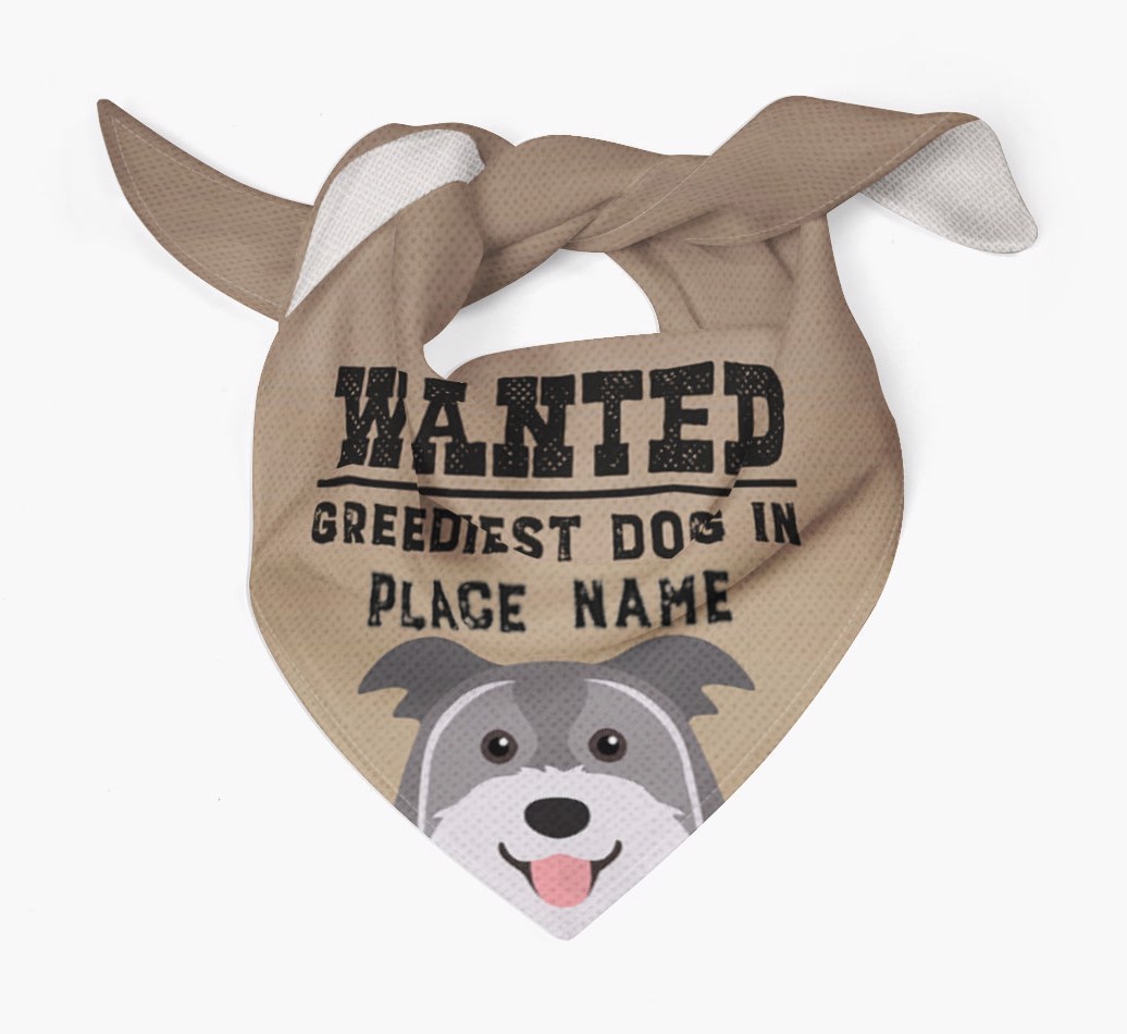 'Wanted' - Personalised {breedFullName} Bandana