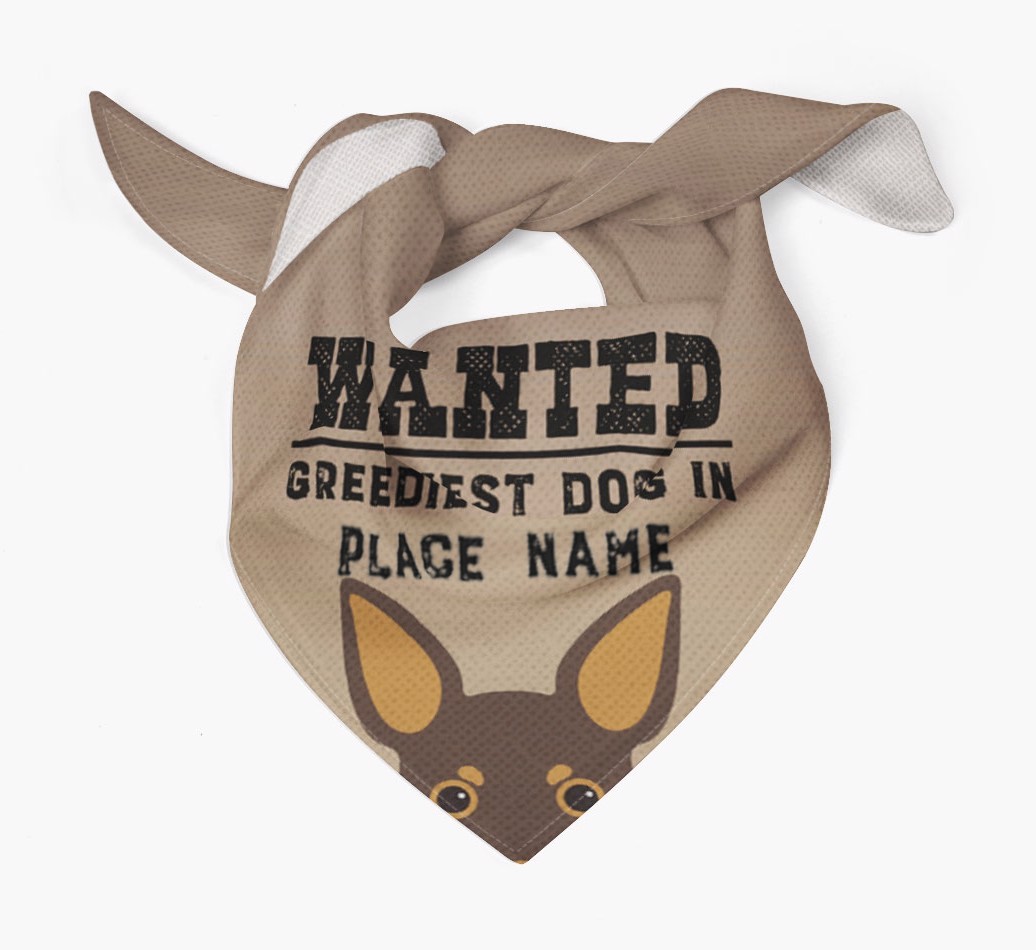 'Wanted' - Personalised {breedFullName} Bandana