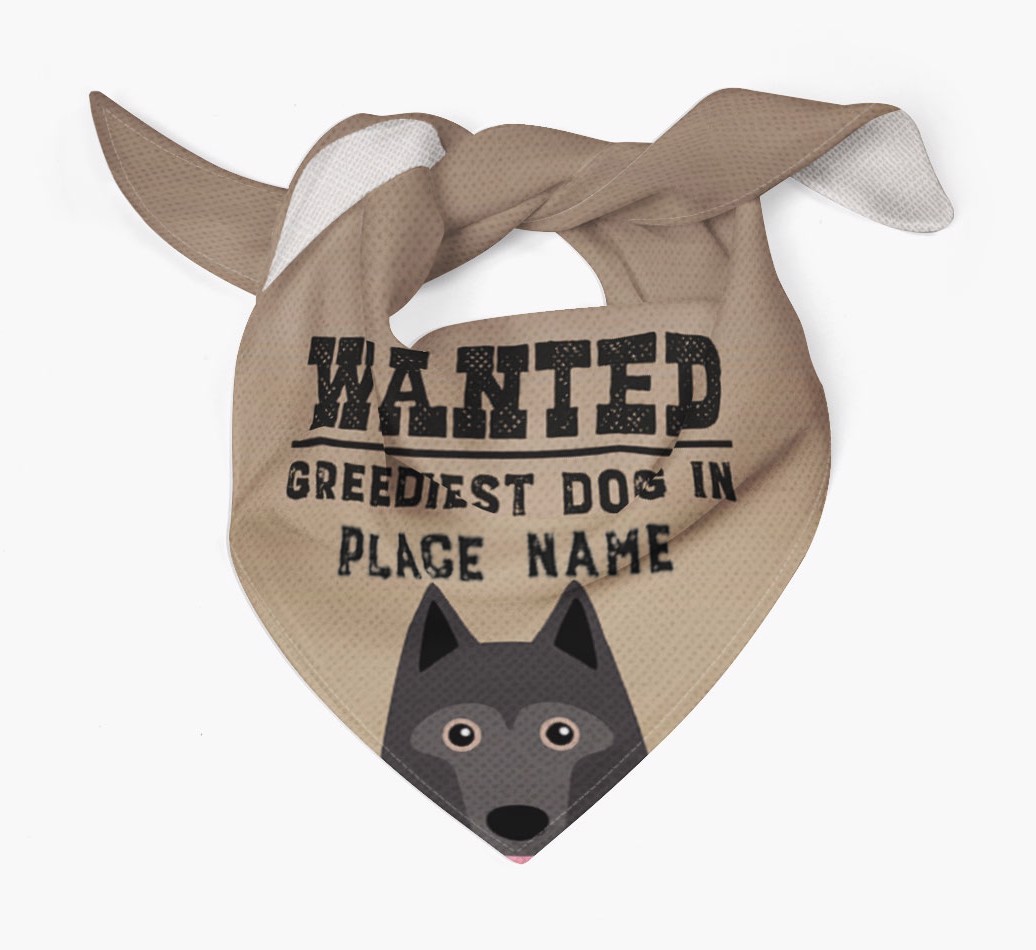 'Wanted' - Personalised {breedFullName} Bandana