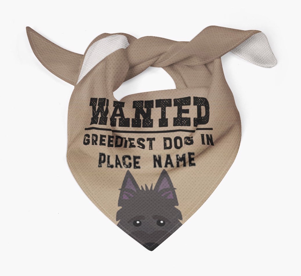 'Wanted' - Personalised {breedFullName} Bandana
