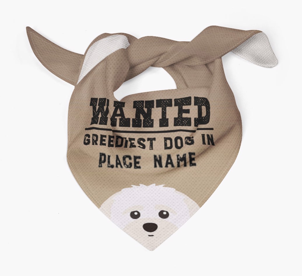 'Wanted' - Personalised {breedFullName} Bandana