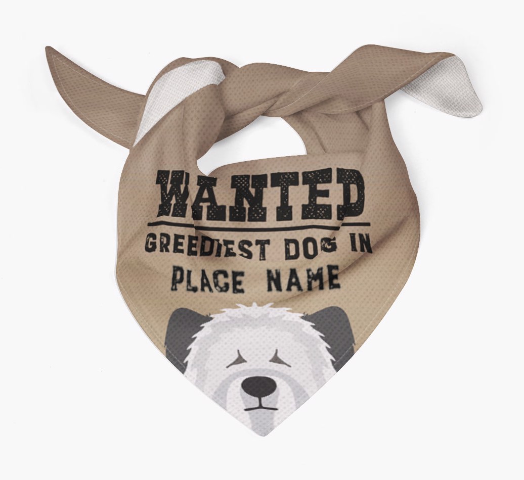 'Wanted' - Personalised {breedFullName} Bandana