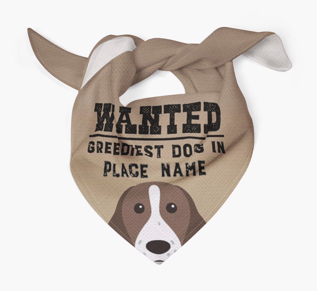 'Wanted' - Personalised {breedFullName} Bandana