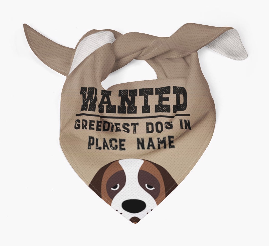 'Wanted' - Personalised {breedFullName} Bandana
