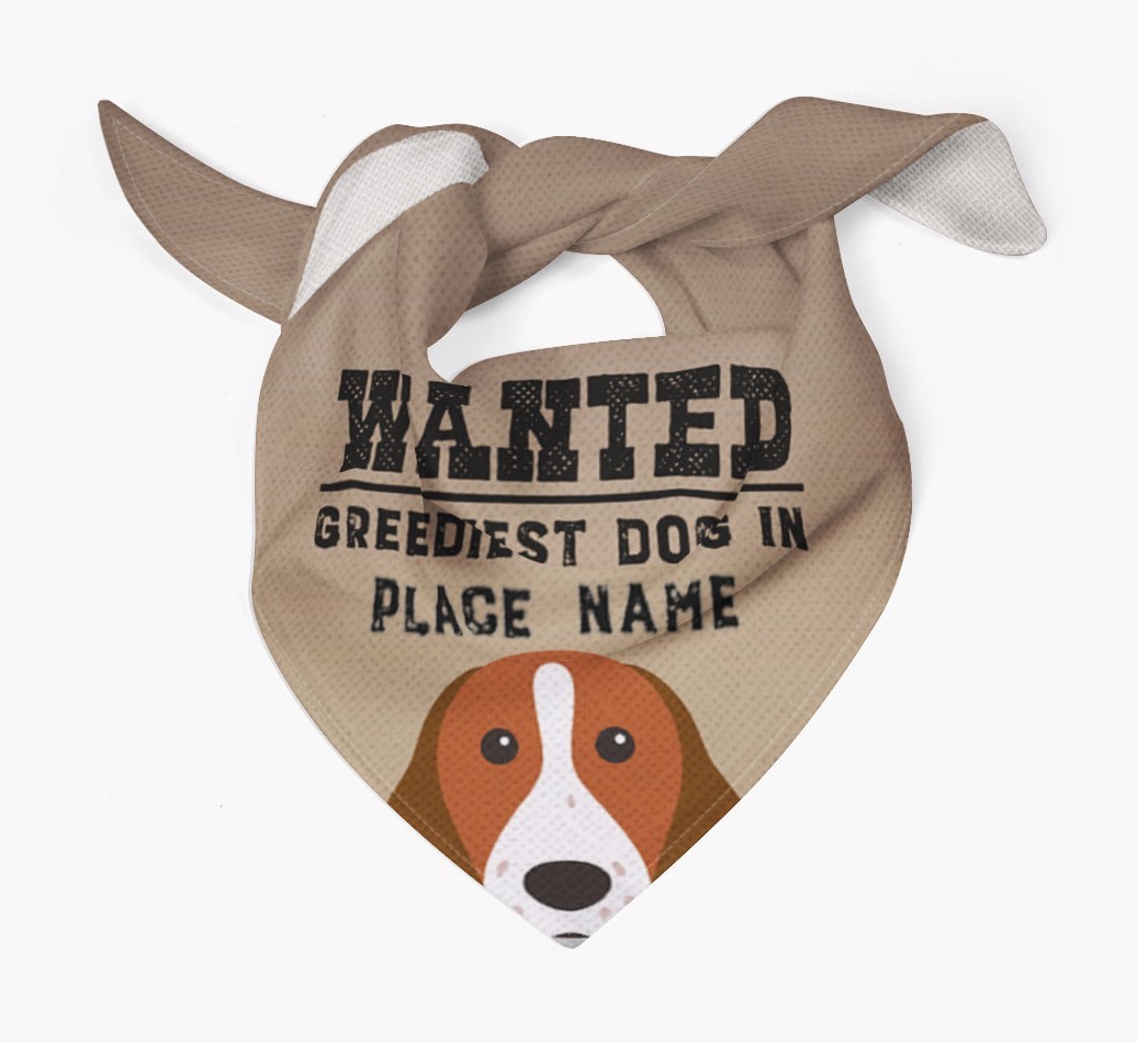 'Wanted' - Personalised {breedFullName} Bandana