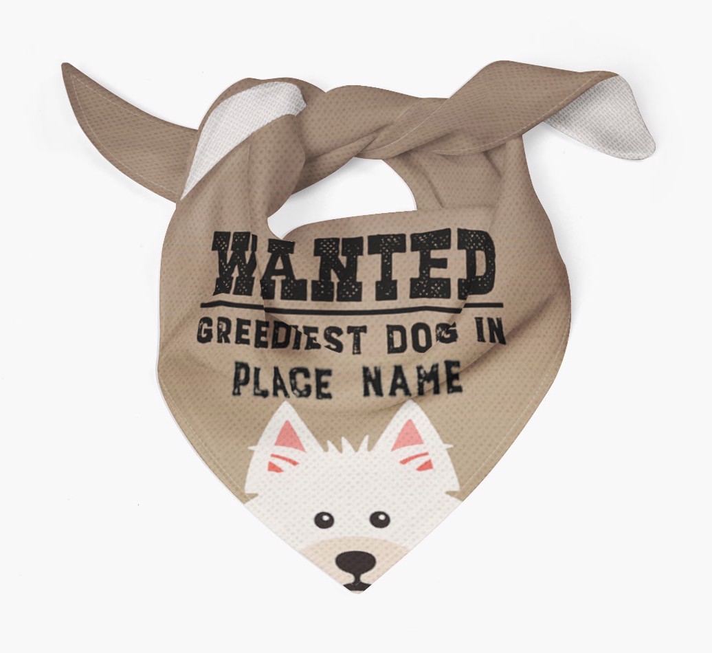 'Wanted' - Personalised {breedFullName} Bandana