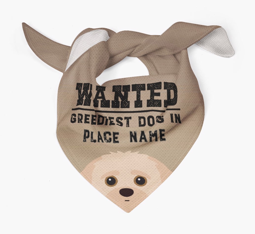 'Wanted' - Personalised {breedFullName} Bandana