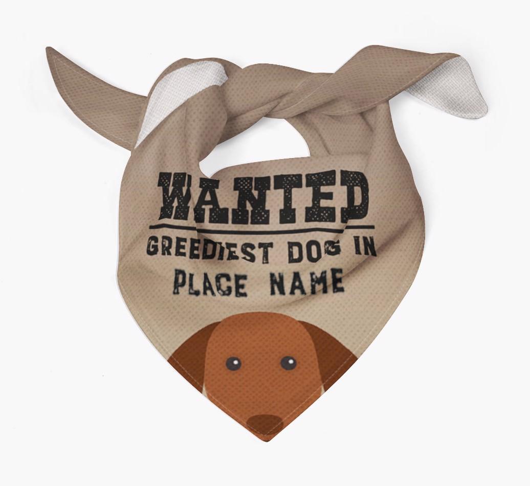 'Wanted' - Personalised {breedFullName} Bandana