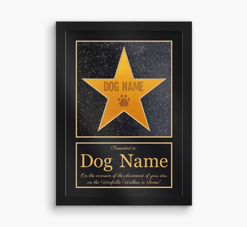 'Walkies of Fame' - Personalized {breedFullName} Framed Print