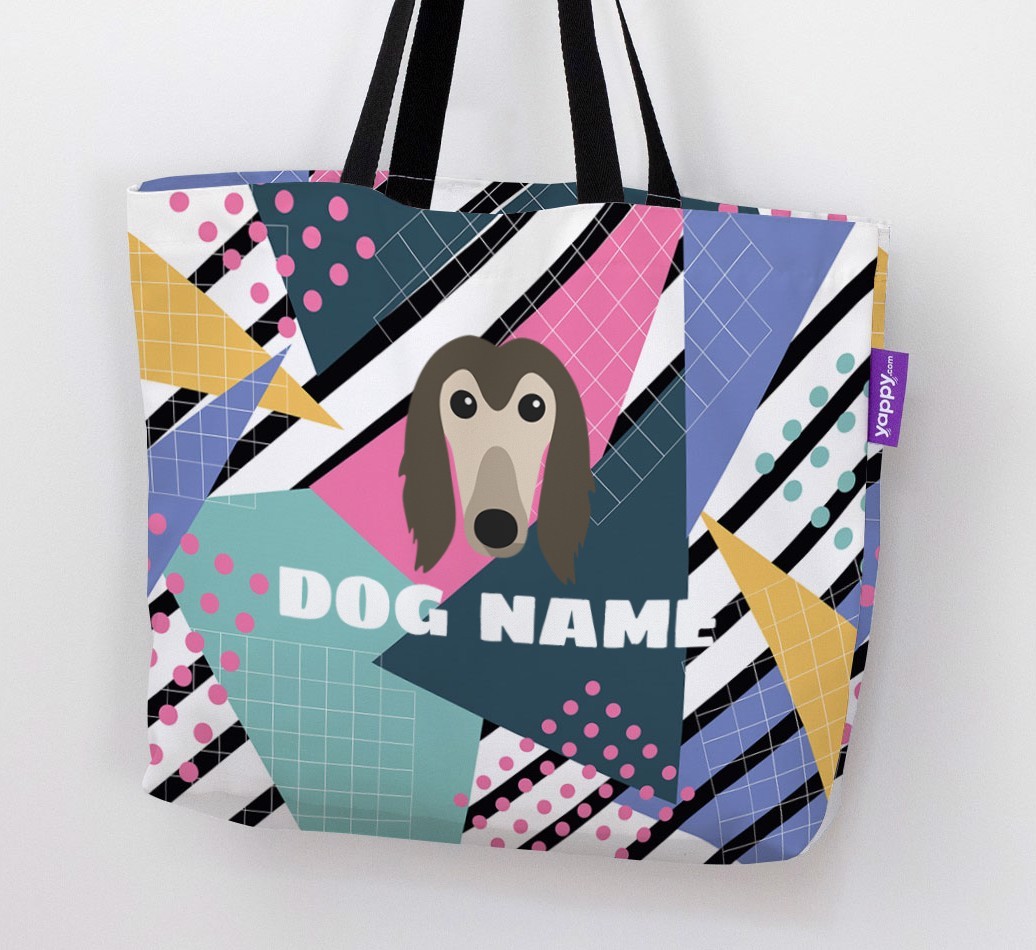 Retro Pattern: Personalised {breedFullName} Canvas Bag