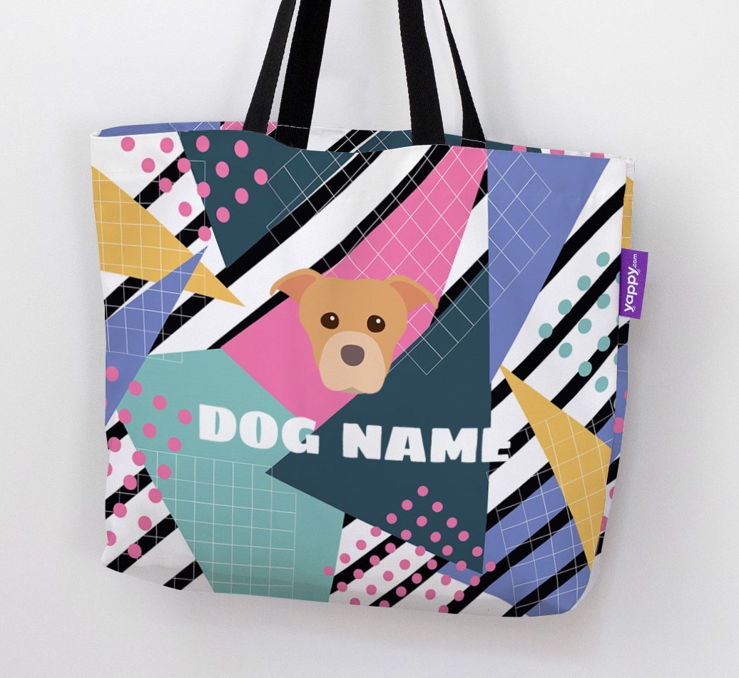 Retro Pattern: Personalised {breedFullName} Canvas Bag