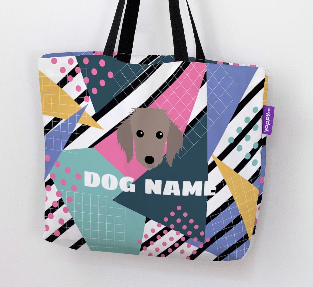 Retro Pattern: Personalized {breedFullName} Canvas Bag