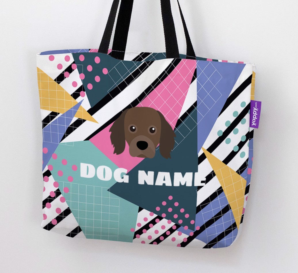 Retro Pattern: Personalised {breedFullName} Canvas Bag