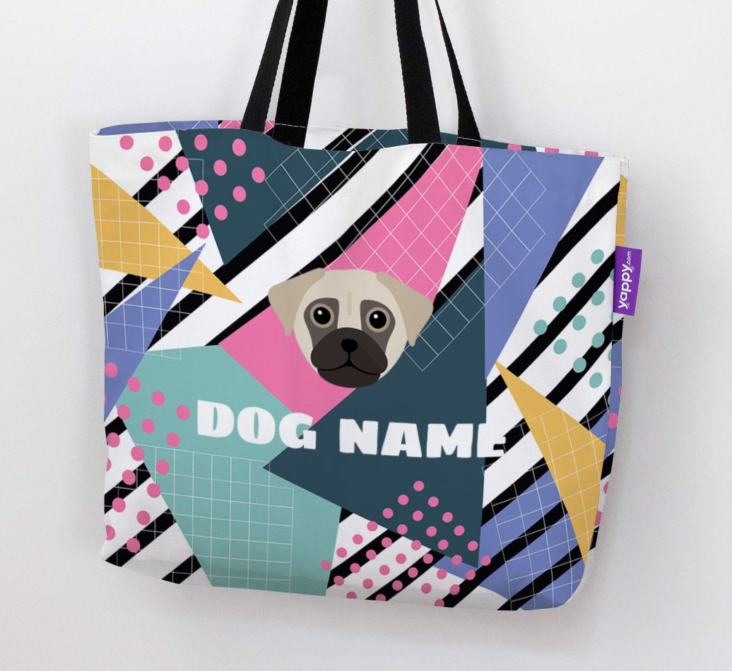 Retro Pattern: Personalised {breedFullName} Canvas Bag