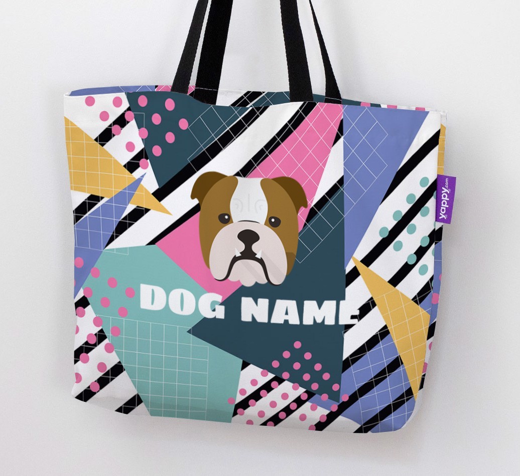 Retro Pattern: Personalised {breedFullName} Canvas Bag