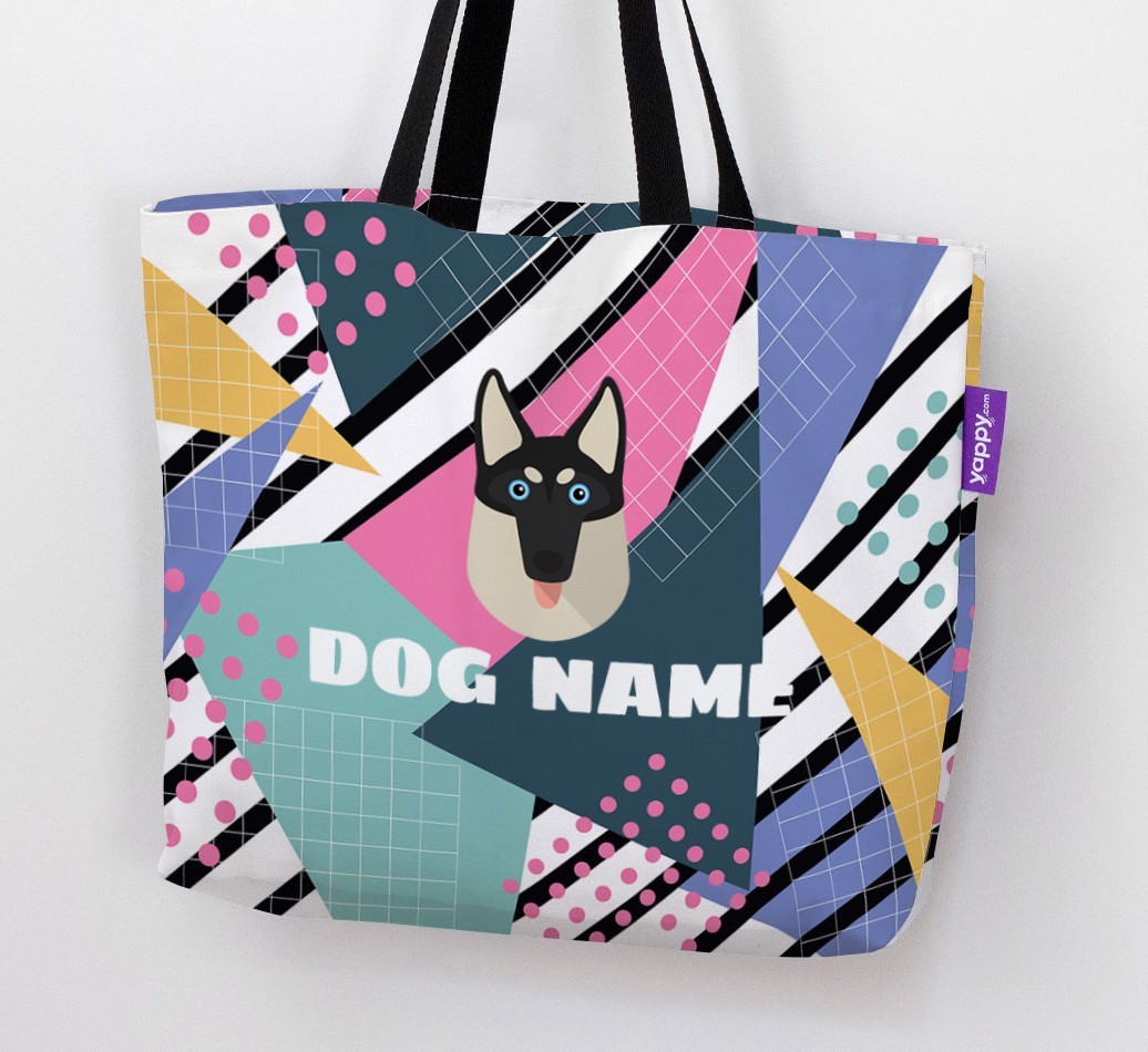 Retro Pattern: Personalised {breedFullName} Canvas Bag