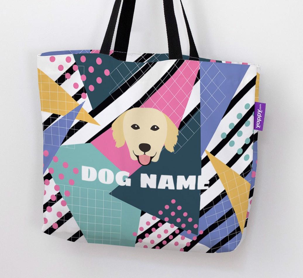 Retro Pattern: Personalised {breedFullName} Canvas Bag