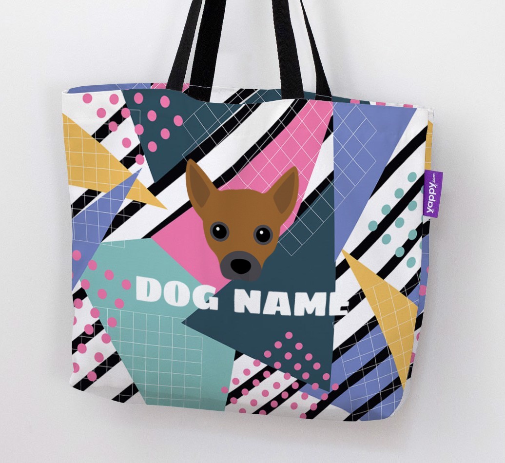 Retro Pattern: Personalised {breedFullName} Canvas Bag