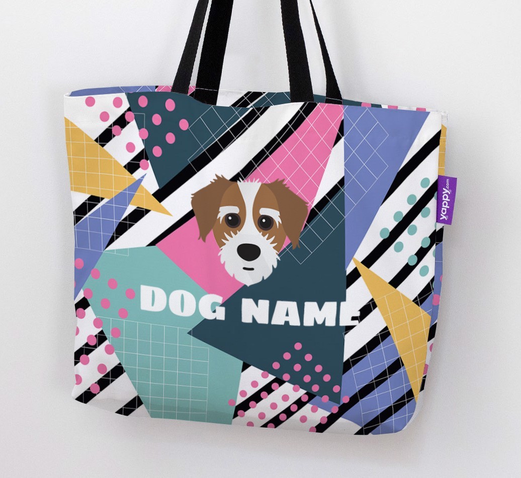 Retro Pattern: Personalised {breedFullName} Canvas Bag