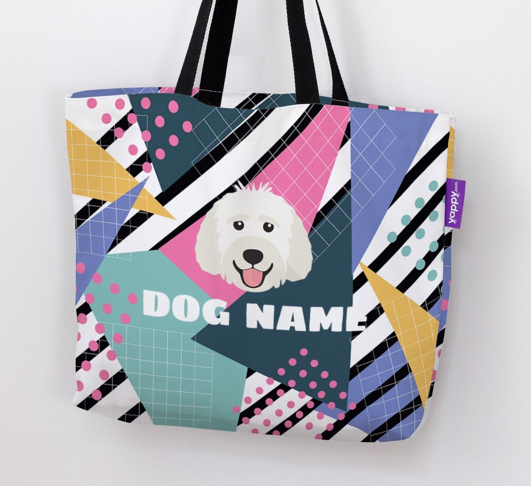 Retro Pattern: Personalised {breedFullName} Canvas Bag