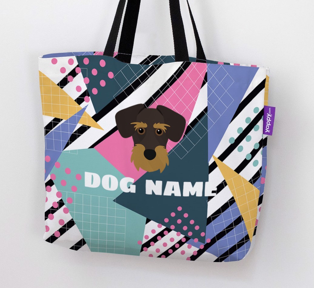Retro Pattern: Personalised {breedFullName} Canvas Bag