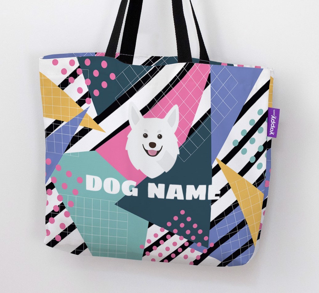Retro Pattern: Personalised {breedFullName} Canvas Bag