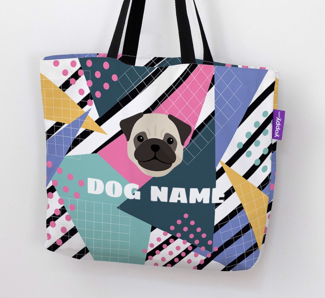 Retro Pattern: Personalized {breedFullName} Canvas Bag
