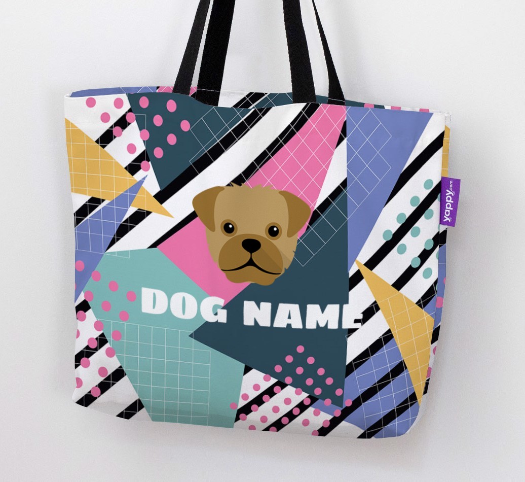 Retro Pattern: Personalised {breedFullName} Canvas Bag