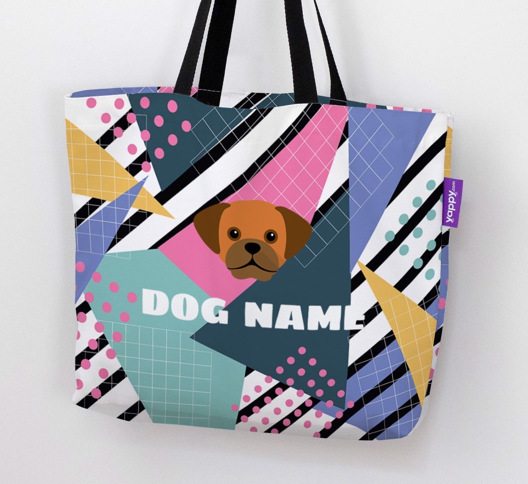 Retro Pattern: Personalised {breedFullName} Canvas Bag
