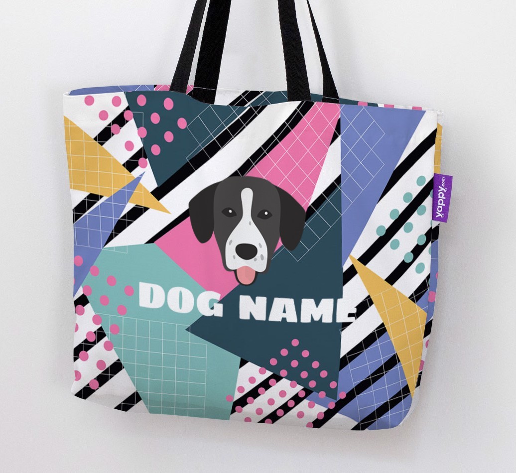 Retro Pattern: Personalised {breedFullName} Canvas Bag