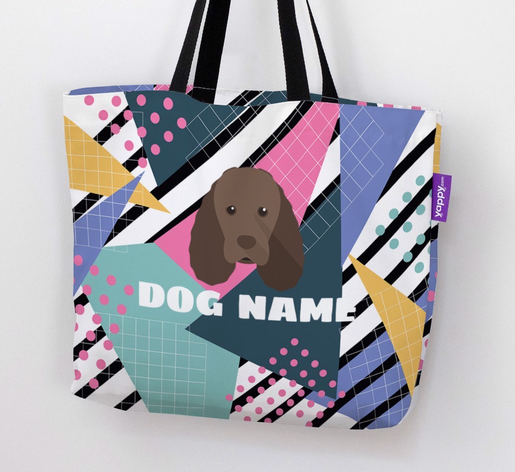 Retro Pattern: Personalised {breedFullName} Canvas Bag