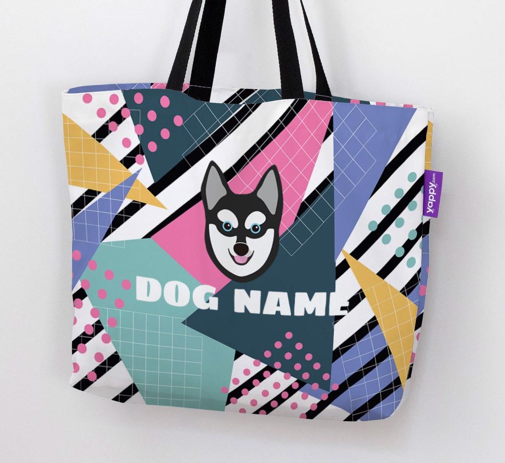 Retro Pattern: Personalized {breedFullName} Canvas Bag