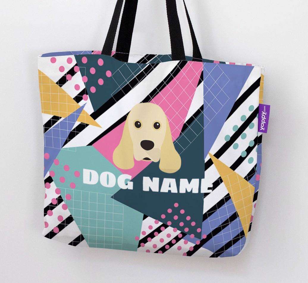 Retro Pattern: Personalized {breedFullName} Canvas Bag