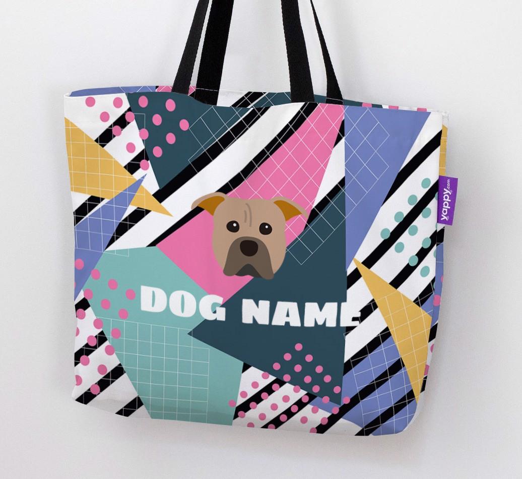 Retro Pattern: Personalized {breedFullName} Canvas Bag