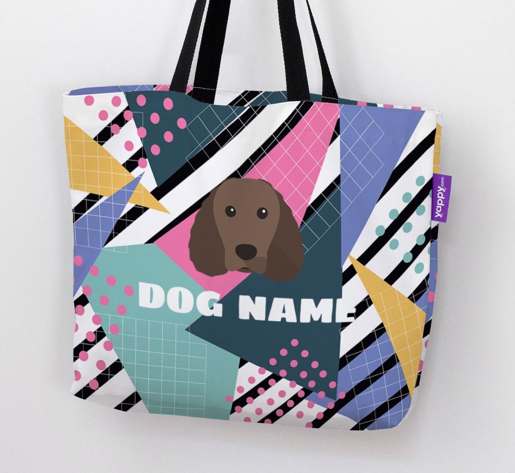 Retro Pattern: Personalized {breedFullName} Canvas Bag