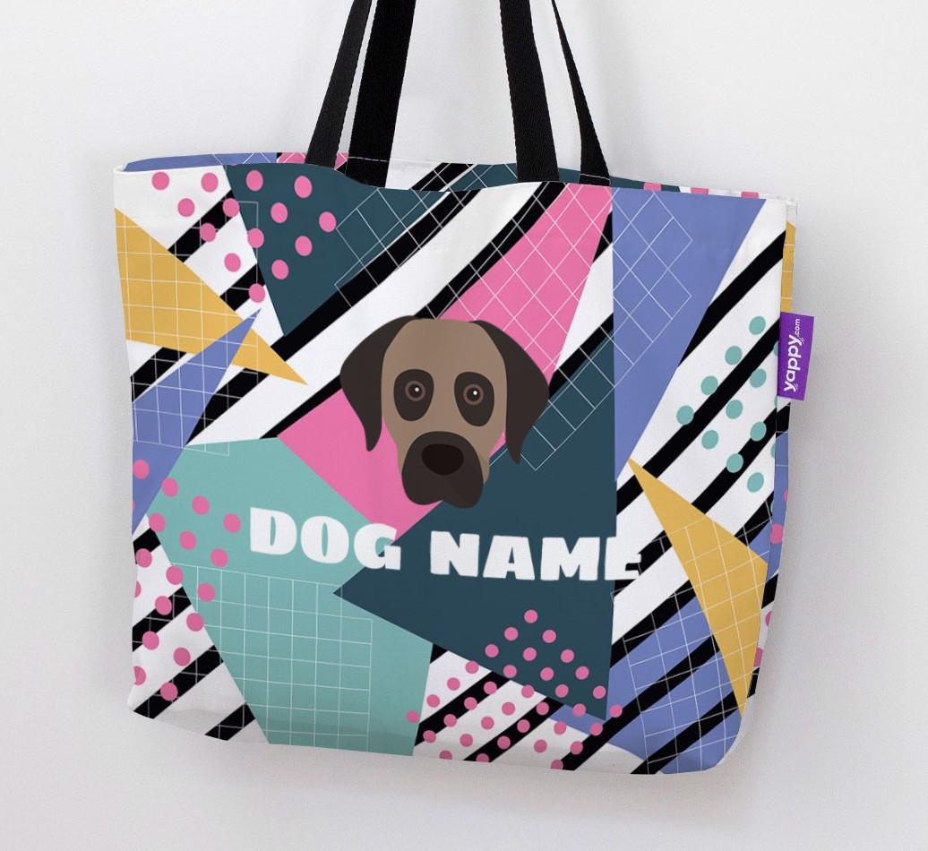 Retro Pattern: Personalized {breedFullName} Canvas Bag