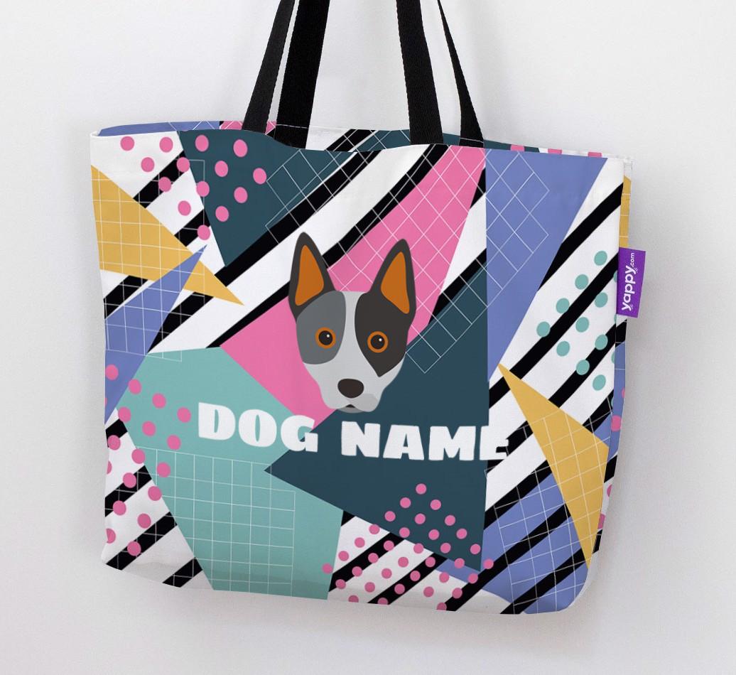 Retro Pattern: Personalized {breedFullName} Canvas Bag