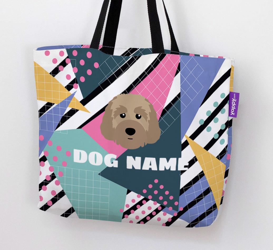 Retro Pattern: Personalized {breedFullName} Canvas Bag