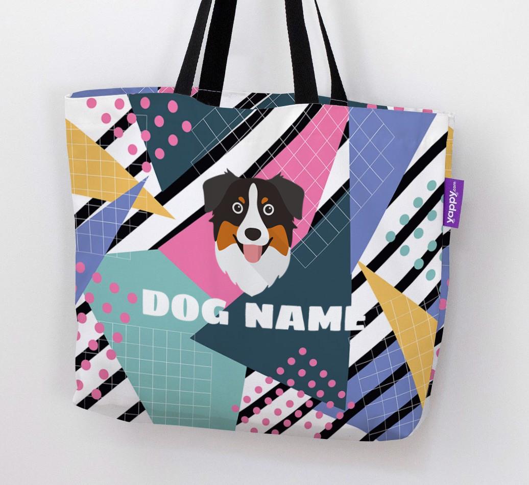 Retro Pattern: Personalized {breedFullName} Canvas Bag