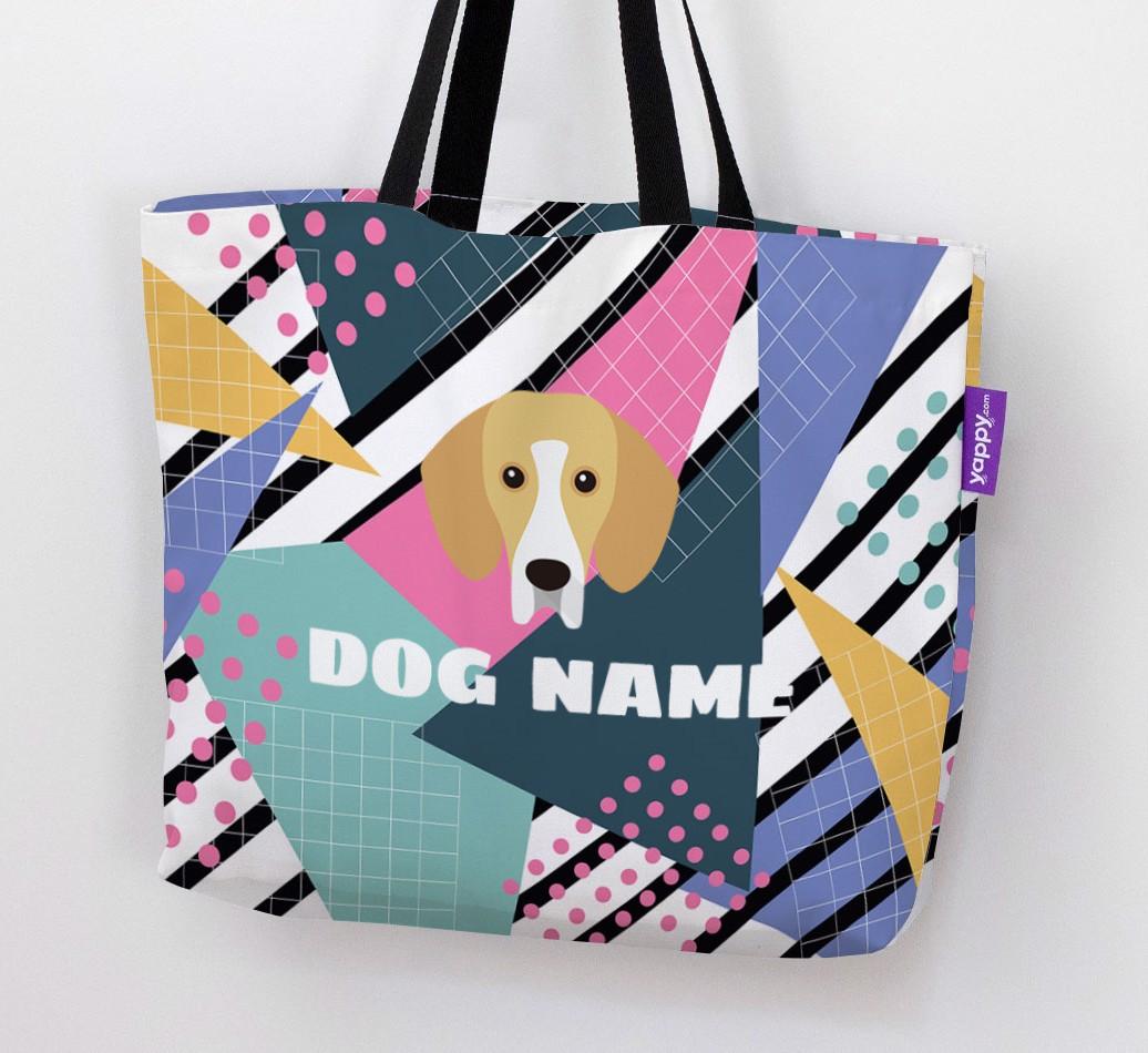 Retro Pattern: Personalized {breedFullName} Canvas Bag